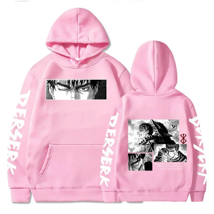 Japanese Anime Berserk Guts Print Men's Hoodies sweatshirt Pullover Harajuku Anime cartoon Eyes Funny Sweatshirt