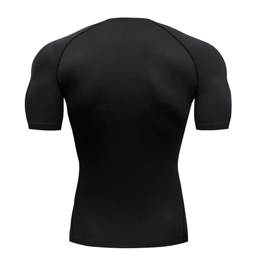 Sudadera de compresión de verano de manga corta para hombre, camiseta de fitness para correr, camiseta de secado rápido para gimnasio, entrenamiento, camiseta de culturismo, tallas S a 3XL