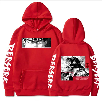 Japanese Anime Berserk Guts Print Men's Hoodies sweatshirt Pullover Harajuku Anime cartoon Eyes Funny Sweatshirt